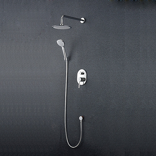 

Shower Set Set - Rainfall Modern Style Chrome Wall Mounted Ceramic Valve Bath Shower Mixer Taps / Brass