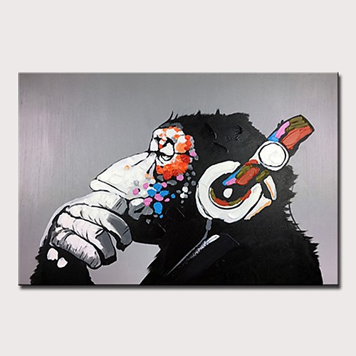

Oil Painting Hand Painted Abstract / Pop Art Modern Rolled Canvas Rolled Without Frame