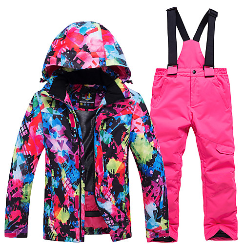 

ARCTIC QUEEN Boys' Girls' Ski Jacket with Pants Skiing Camping / Hiking Snowboarding Windproof Warm Breathability POLY Eco-friendly Polyester Tracksuit Bib Pants Top Ski Wear / Winter / Kids
