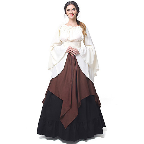 

Princess Cosplay Outlander Retro Vintage Medieval Renaissance Vacation Dress Dress Prom Dress Women's Costume Red black / White / Red Vintage Cosplay Long Sleeve Long Length