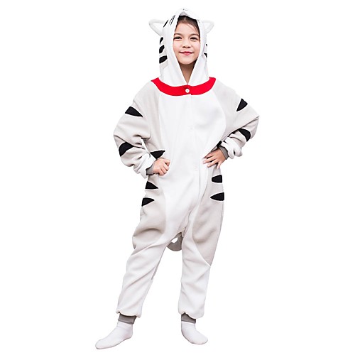 

Kigurumi Pajamas Cat Onesie Pajamas Polar Fleece Gray Cosplay For Boys and Girls Animal Sleepwear Cartoon Festival / Holiday Costumes / Leotard / Onesie / Leotard / Onesie