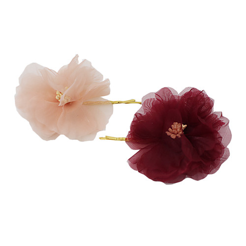 

Fabrics Hair Clip with Floral 3 Pieces Wedding / Party / Evening Headpiece