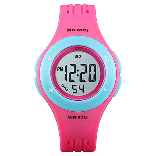 

SKMEI Women's Sport Watch Wrist Watch Digital Quilted PU Leather Black / Blue / Rose Gold 50 m Alarm Calendar / date / day Chronograph Digital Ladies Fashion Colorful - Purple Fuchsia Blue One Year