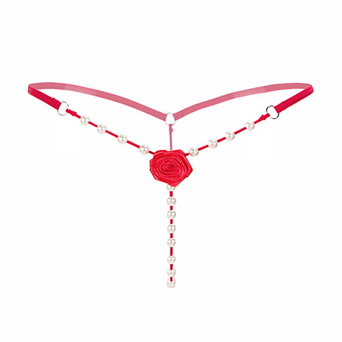

Women's Flower Super Sexy G-strings & Thongs Panties - Normal, Jacquard / Solid Colored Low Waist Black White Blushing Pink One-Size / Club
