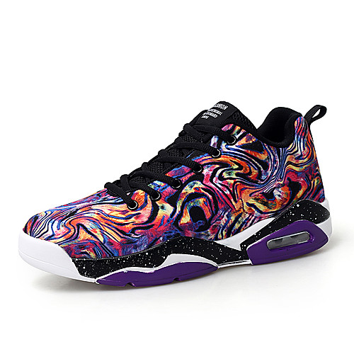 

Men's Trainers Athletic Shoes Comfort Shoes Sporty Athletic Basketball Shoes Mesh Synthetics Non-slipping Wear Proof Black Purple Red Color Block Spring & Summer
