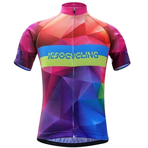 

JESOCYCLING Women's Short Sleeve Cycling Jersey RedBlue Gradient Bike Jersey Top Mountain Bike MTB Road Bike Cycling Breathable Quick Dry Moisture Wicking Sports Clothing Apparel / Stretchy