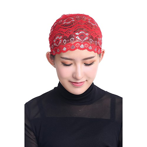 

Women's Party / Basic / Vintage Lace Hijab - Solid Colored Lace / All Seasons