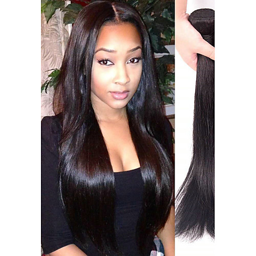 

4 Bundles Hair Weaves Brazilian Hair Straight Human Hair Extensions Remy Human Hair 100% Remy Hair Weave Bundles Natural Color Hair Weaves / Hair Bulk Human Hair Extensions 8-28 inch Natural Color