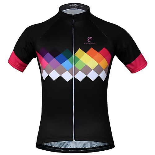 

JESOCYCLING Women's Short Sleeve Cycling Jersey Black Bike Jersey Top Mountain Bike MTB Road Bike Cycling Breathable Quick Dry Moisture Wicking Sports Clothing Apparel / Stretchy