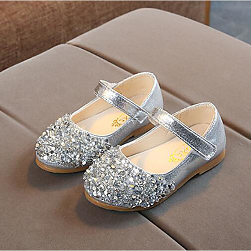 

Girls' Flats Flower Girl Shoes Halloween Christmas PU Little Kids(4-7ys) Sequin Magic Tape Pink Gold Silver Spring & Fall