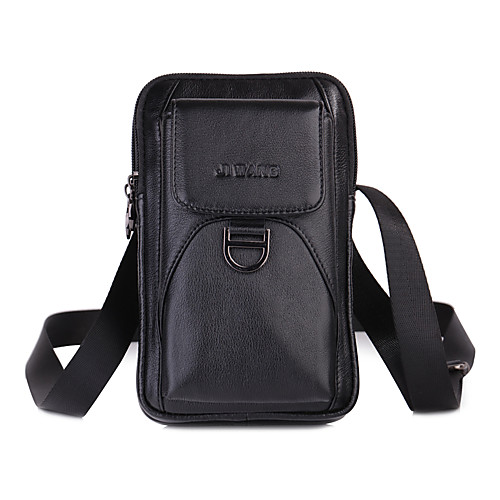 

Men's Zipper Nappa Leather Mobile Phone Bag Solid Color Black / Brown / Fall & Winter