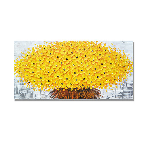 

Oil Painting Hand Painted Horizontal Abstract Floral / Botanical Comtemporary Modern Stretched Canvas