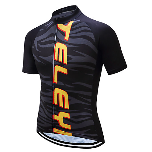 

Men's Short Sleeve Cycling Jersey Coolmax BlackGolden Zebra Bike Jersey Top Mountain Bike MTB Road Bike Cycling Quick Dry Moisture Wicking Limits Bacteria Sports Clothing Apparel / Stretchy