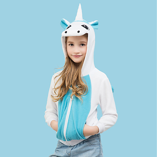 

Kid's Hoodie Kigurumi Pajamas Unicorn Pony Onesie Pajamas Polar Fleece WhiteBlue Cosplay For Boys and Girls Animal Sleepwear Cartoon Festival / Holiday Costumes