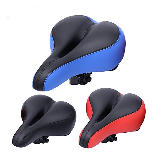 

Bike Saddle / Bike Seat Extra Wide / Extra Large Breathable Comfort PU Leather Silica Gel Cycling Road Bike Mountain Bike MTB Black