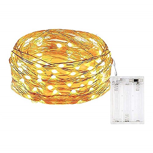 

5m String Lights 50 LEDs SMD 0603 1pc Warm White White Multi Color Waterproof Party Decorative AA Batteries Powered