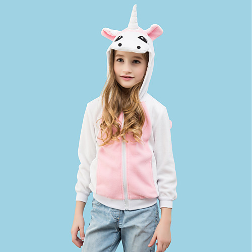 

Kid's Hoodie Kigurumi Pajamas Unicorn Pony Onesie Pajamas Polar Fleece WhitePink Cosplay For Boys and Girls Animal Sleepwear Cartoon Festival / Holiday Costumes
