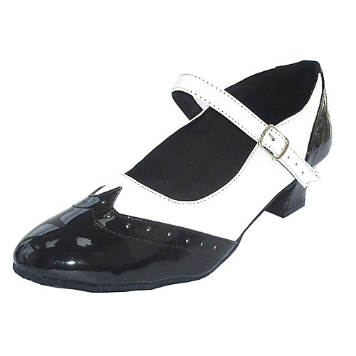

Women's Dance Shoes PU Swing Shoes Heel Thick Heel Black-white / Black / Red / Black / Blue