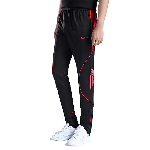 

Men's Track Pants Indoor Pants / Trousers Athleisure Wear Bottoms Winter Football / Soccer Running Training Athletic Breathable Quick Dry Soft Plus Size Sport Stripes Red Grey Green / Stretchy