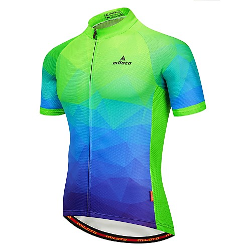 

Miloto Men's Short Sleeve Cycling Jersey BlueOrange Blue / White RedBlue Bike Jersey Top Moisture Wicking Reflective Strips Back Pocket Sports 100% Polyester Mountain Bike MTB Clothing Apparel