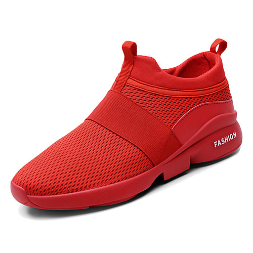 

Men's Comfort Shoes Mesh Spring Casual Athletic Shoes Walking Shoes Breathable Black / White / Red