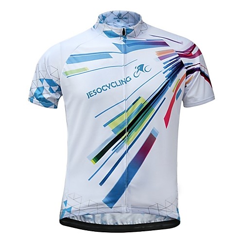

JESOCYCLING Men's Short Sleeve Cycling Jersey White Bike Jersey Top Mountain Bike MTB Road Bike Cycling Breathable Quick Dry Moisture Wicking Sports Clothing Apparel / Stretchy