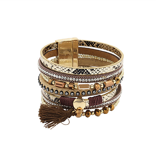 

100pcs Women's Leather Bracelet Fancy Fashion British Leather Bracelet Jewelry Black / Gray / Brown For Gift Daily