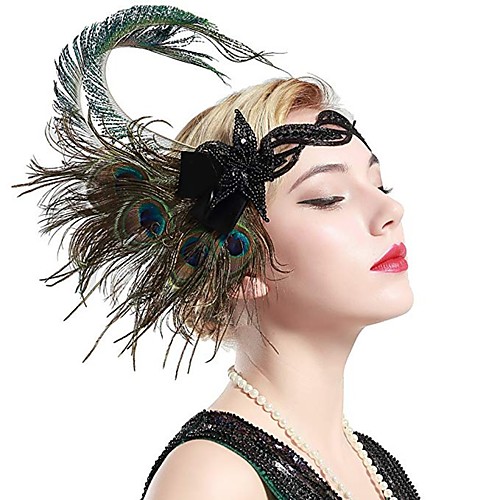 

The Great Gatsby Charleston Vintage 1920s The Great Gatsby Roaring 20s Headpiece Flapper Headband Women's Tassel Costume Head Jewelry Green Vintage Cosplay Party Prom / Headwear / Headwear