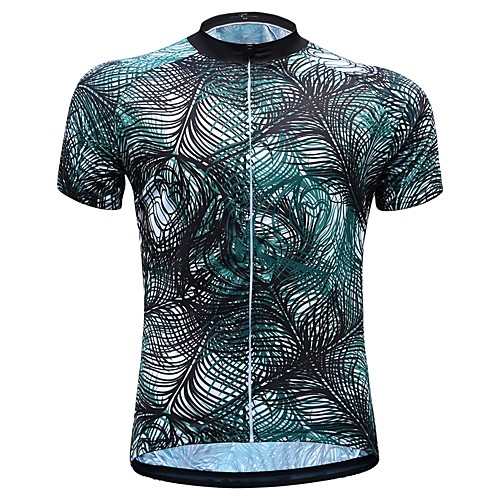 

JESOCYCLING Men's Short Sleeve Cycling Jersey Green / Black Bike Jersey Top Mountain Bike MTB Road Bike Cycling Breathable Quick Dry Moisture Wicking Sports Clothing Apparel / Stretchy
