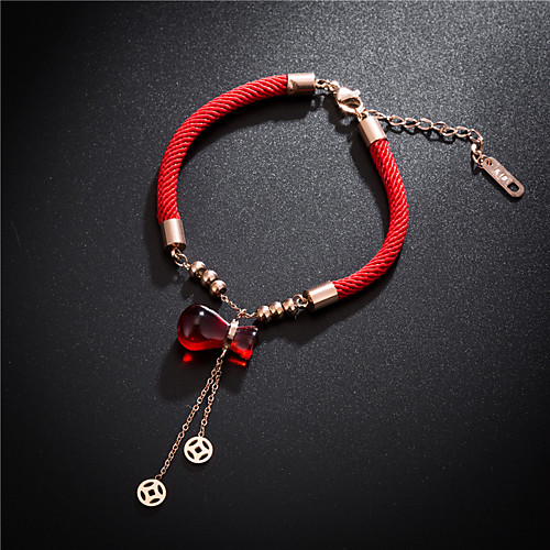 

Bracelet Good Luck Bracelet Titanium Steel For Women's Round Ladies Simple Style Fashion Party Daily High Quality Rope red rope chain Lucky Wish Bracelet 1pc
