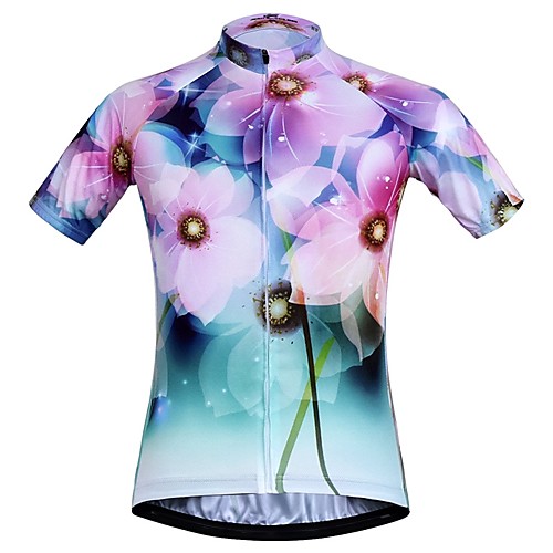 

JESOCYCLING Women's Short Sleeve Cycling Jersey Peach Floral Botanical Bike Jersey Top Mountain Bike MTB Road Bike Cycling Breathable Quick Dry Moisture Wicking Sports Clothing Apparel / Stretchy