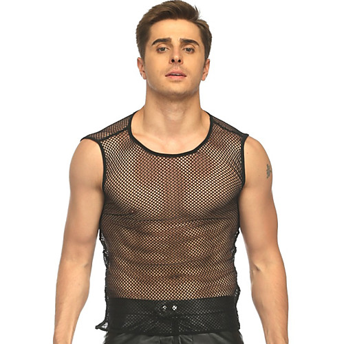 

Exotic Dancewear Top Ruching Men's Training Performance Sleeveless Terylene