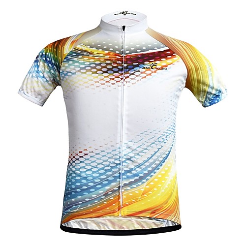 

JESOCYCLING Men's Short Sleeve Cycling Jersey White Bike Jersey Top Mountain Bike MTB Road Bike Cycling Breathable Quick Dry Moisture Wicking Sports Clothing Apparel / Stretchy