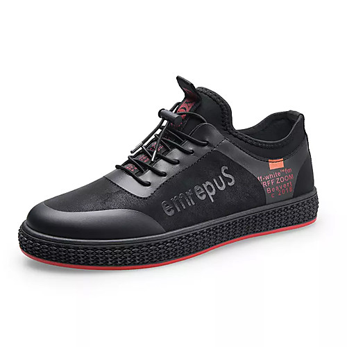 

Men's Sneakers Comfort Shoes Casual Daily PU Non-slipping Black / White Black / Red Winter