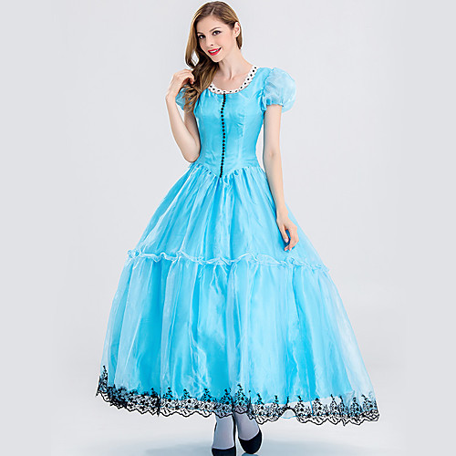

Alice in Wonderland Cosplay Costume Adults' Women's Dresses Vacation Dress Christmas Halloween Carnival Festival / Holiday Velour Cotton Blue Women's Easy Carnival Costumes Princess