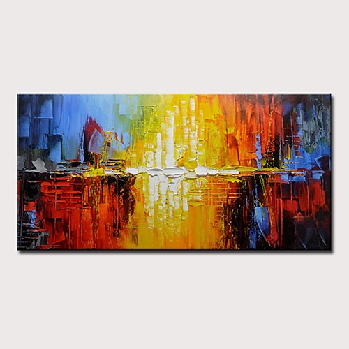 

Oil Painting Hand Painted Horizontal Abstract Modern Rolled Canvas (No Frame)