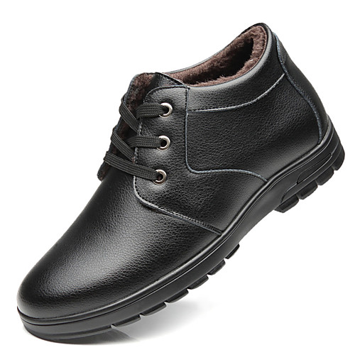

Men's Combat Boots Cowhide Winter Casual Boots Warm Booties / Ankle Boots Black / Brown / Outdoor