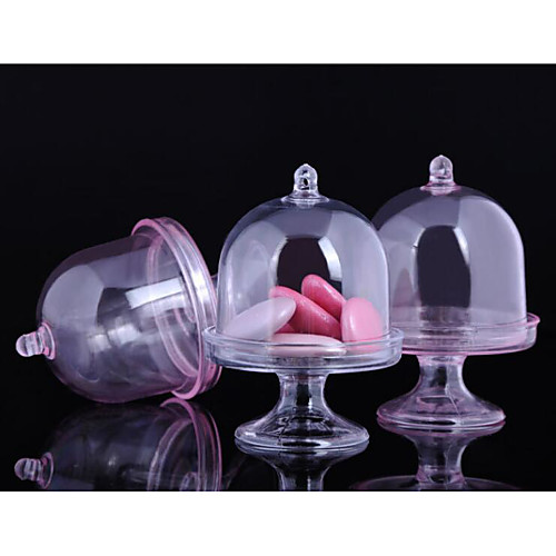 

Oval Shape Plastic Favor Holder with Tiered Apothecary Candy Jar - 12pcs