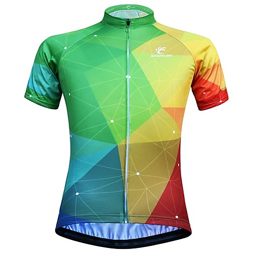 

JESOCYCLING Women's Short Sleeve Cycling Jersey Green / Yellow Gradient Bike Jersey Top Mountain Bike MTB Road Bike Cycling Breathable Quick Dry Moisture Wicking Sports Clothing Apparel / Stretchy