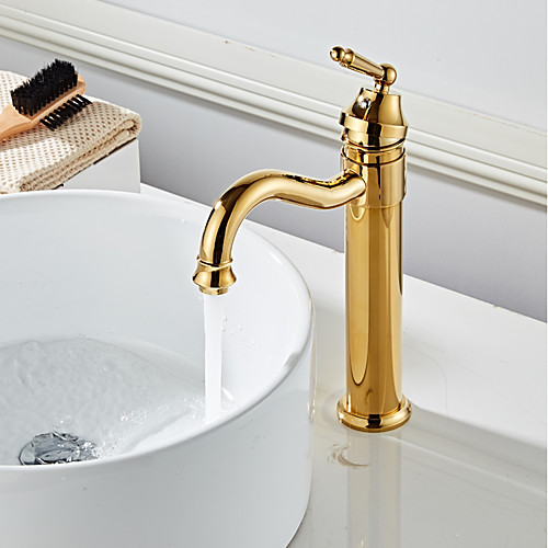 

Bathroom Sink Faucet - Widespread Gold Centerset Single Handle One HoleBath Taps