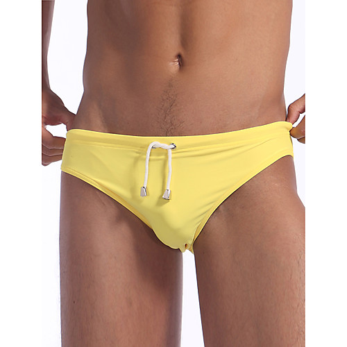 

Men's Basic Bottoms Swimsuit Solid Colored Swimwear Bathing Suits White Black Blue / Low Waist / Skinny