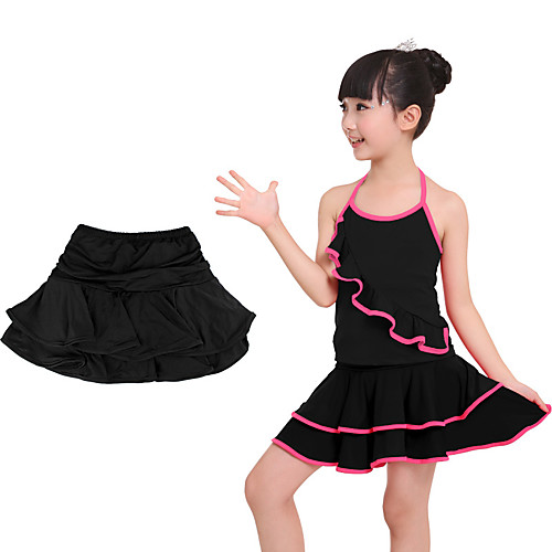 

Latin Dance Skirts Sashes / Ribbons Tiered Girls' Training Performance Natural Elastane Lycra