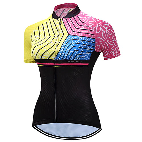 

Women's Short Sleeve Cycling Jersey Polyester Pink Floral Botanical Plus Size Bike Jersey Top Mountain Bike MTB Road Bike Cycling Breathable Quick Dry Moisture Wicking Sports Clothing Apparel
