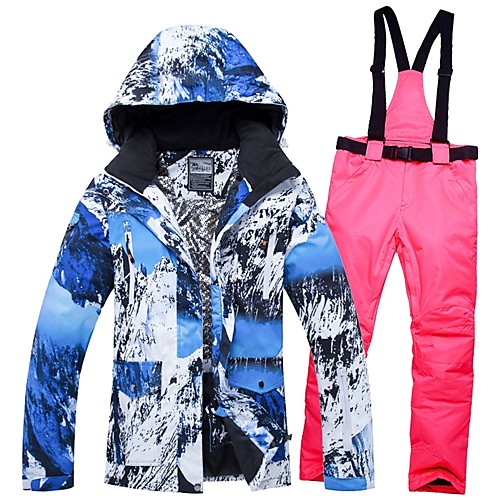 

Women's Ski Jacket with Pants Winter Sports Windproof Warm Breathability Cotton POLY Denim Clothing Suit Ski Wear