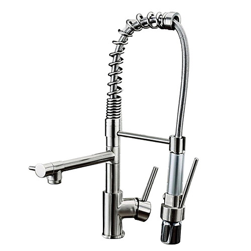 

Pullout Kitchen faucet Water Saving Nozzle - One Hole Chrome Deck Mounted Contemporary Kitchen Taps / Single Handle One Hole