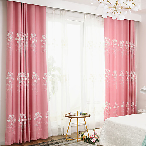 

Two Panel Pastoral Style Embroidered Curtains For Living Room Bedroom Dining Room Study Children Room Curtains