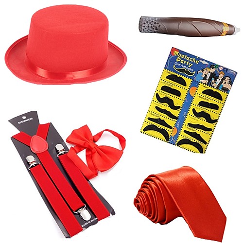 

Movie / TV Theme Costumes The Great Gatsby Vintage 1920s Hat Outfits Men's Costume Tie Hat White / Black / Red Vintage Cosplay Party Prom Sleeveless / Cravat / More Accessories / Headwear / Umbrella
