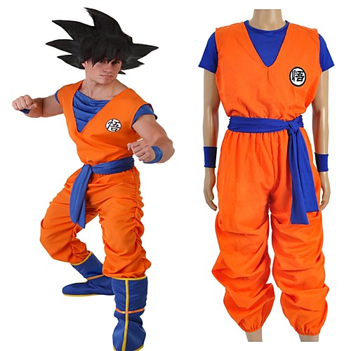 

Inspired by Dragon Ball Son Goku Anime Cosplay Costumes Japanese Cosplay Suits Letter Top Pants Sash / Ribbon For Men's