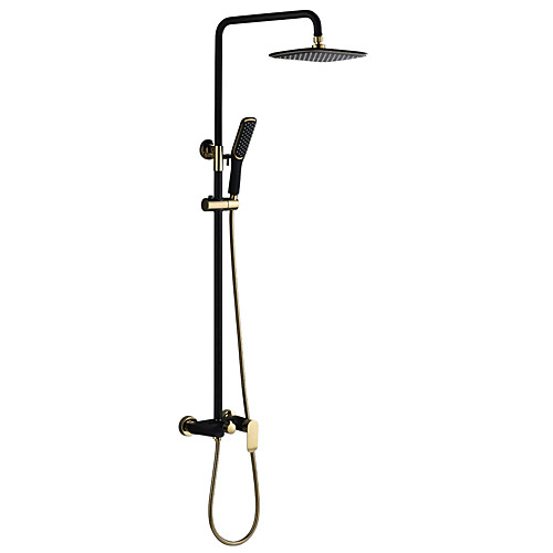 

Shower System Set - Rainfall Contemporary Ti-PVD / Painted Finishes Shower System Ceramic Valve Bath Shower Mixer Taps / Brass / Single Handle Two Holes