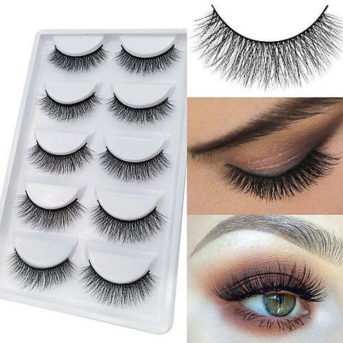 

Eyelash Extensions 10 pcs Natural Best Quality 3D Lightweight Soft Beauty Animal wool eyelash Christmas Gifts Party Halloween Full Strip Lashes Crisscross Natural Long - Makeup Daily Makeup High